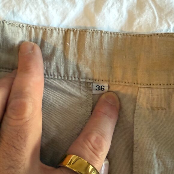 Outlier Injected-Linen Pants in Khaki/Dry Tan 36 - Picture 3 of 7